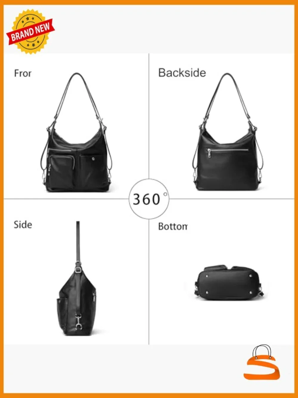 Large Suede Hobo Convertible Backpack with Straps, Multi-Pockets